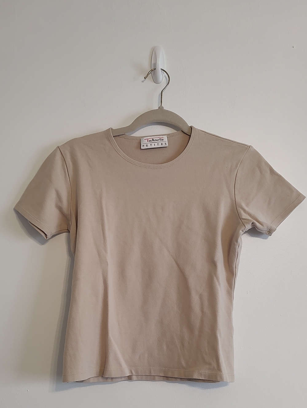 Talbots Petites Classic Crewneck Tee - Beige